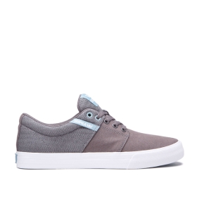 Supra STACKS II VULC Lave Sneakers Dame Grå/Hvite | NO-28594